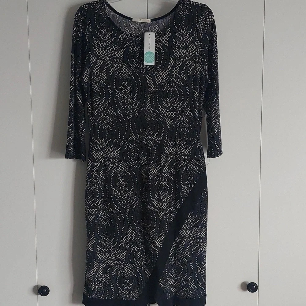 LE LIS Stitch Fix Sadey knit Pattern dress Size Large